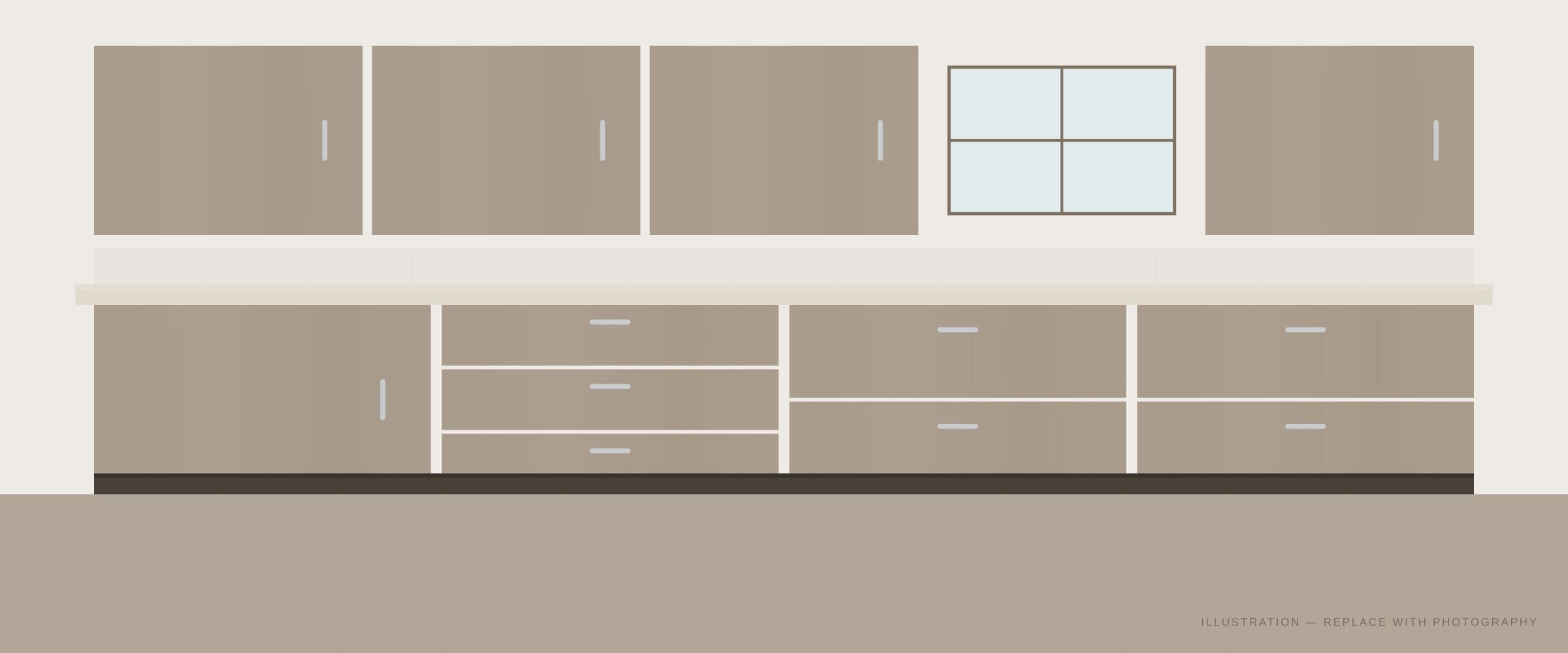 Detail of cabinetry doors, showcasing finish and profile