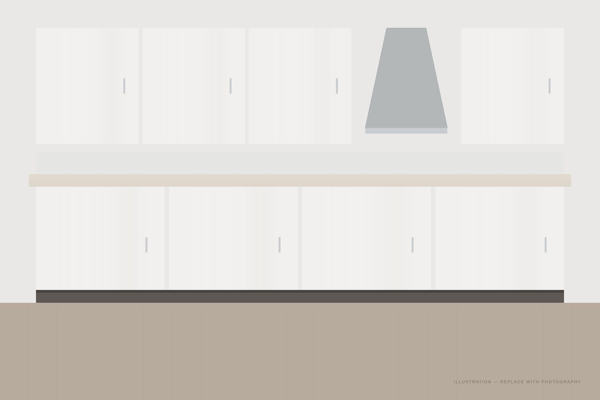 Matte Slab cabinetry installed in a finished kitchen