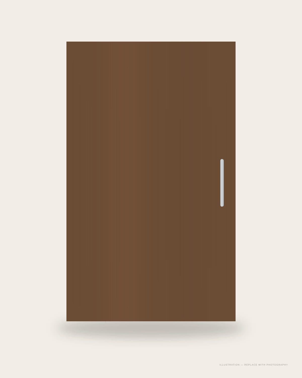 Textured Walnut door style, front view