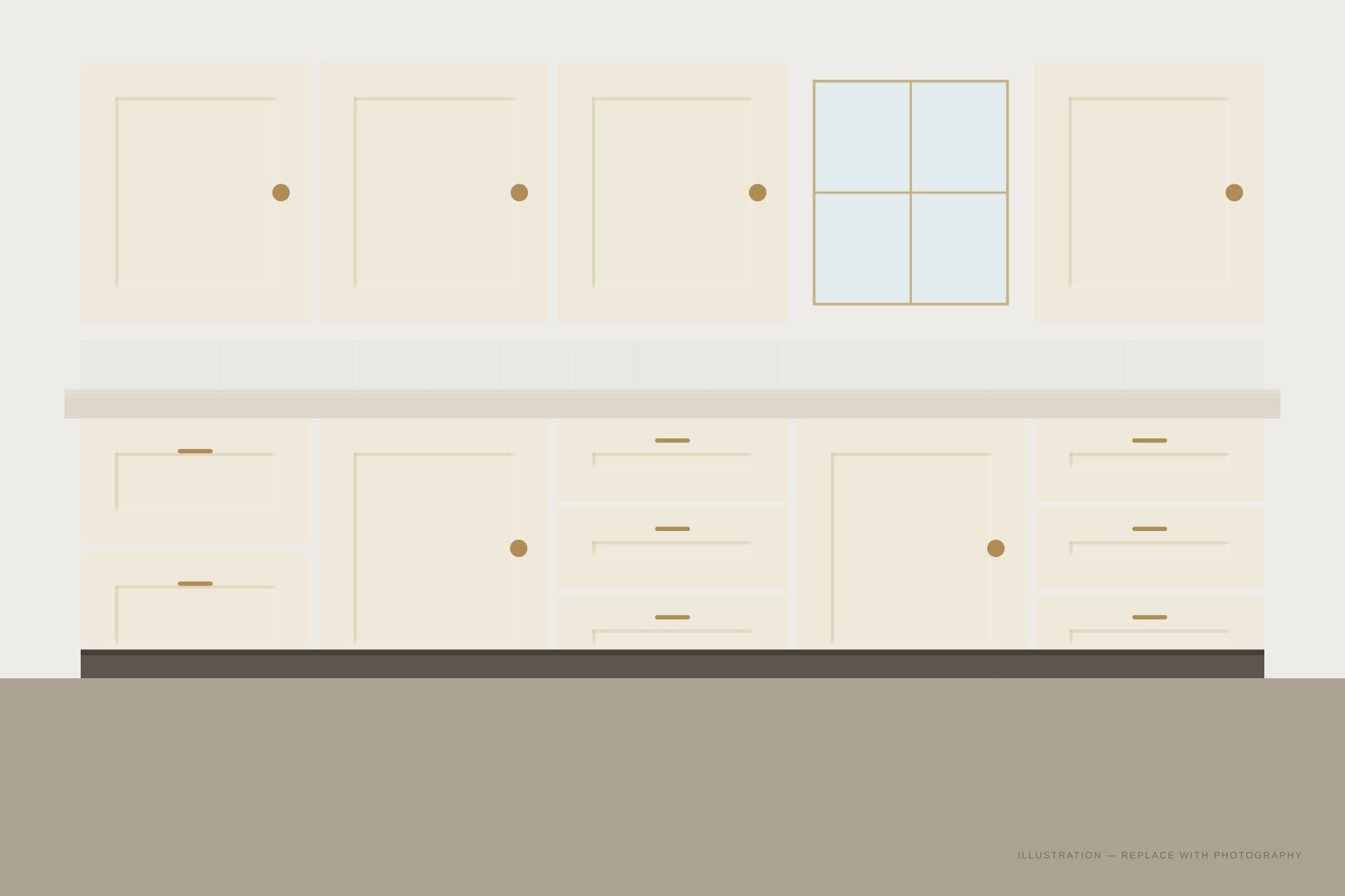Cottage White cabinetry installed in a finished kitchen
