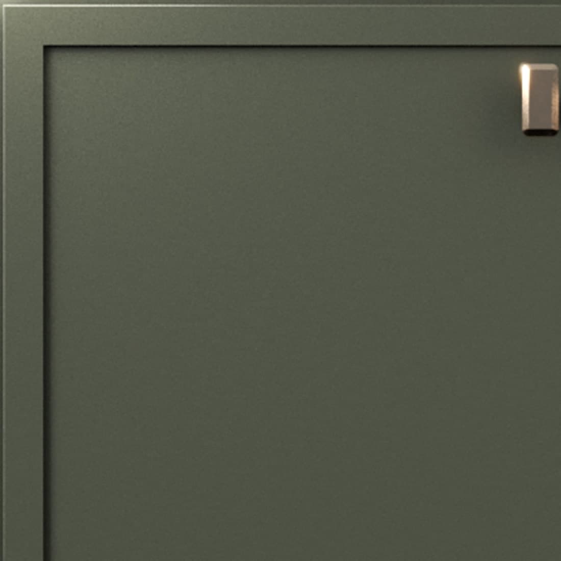 Close-up of the Luna Hunter Green slim-shaker profile — official Fabuwood render