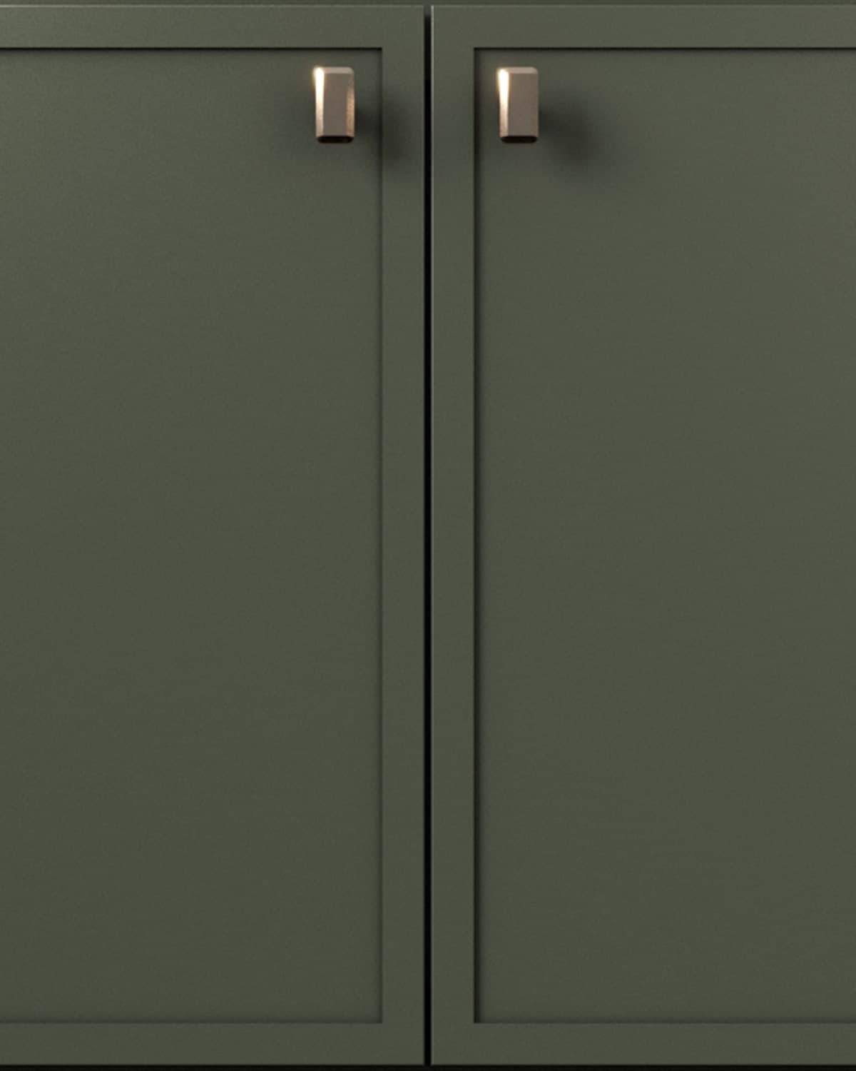 Luna slim-shaker fronts in Hunter Green — official Fabuwood render