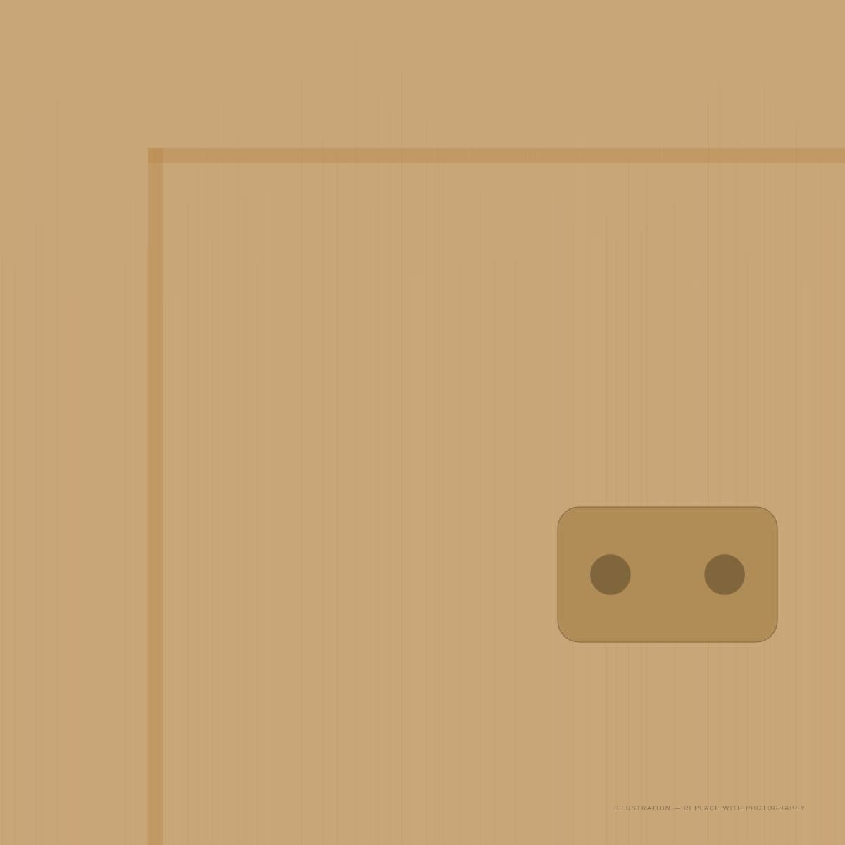 Close-up of Natural Oak door profile and edge detail