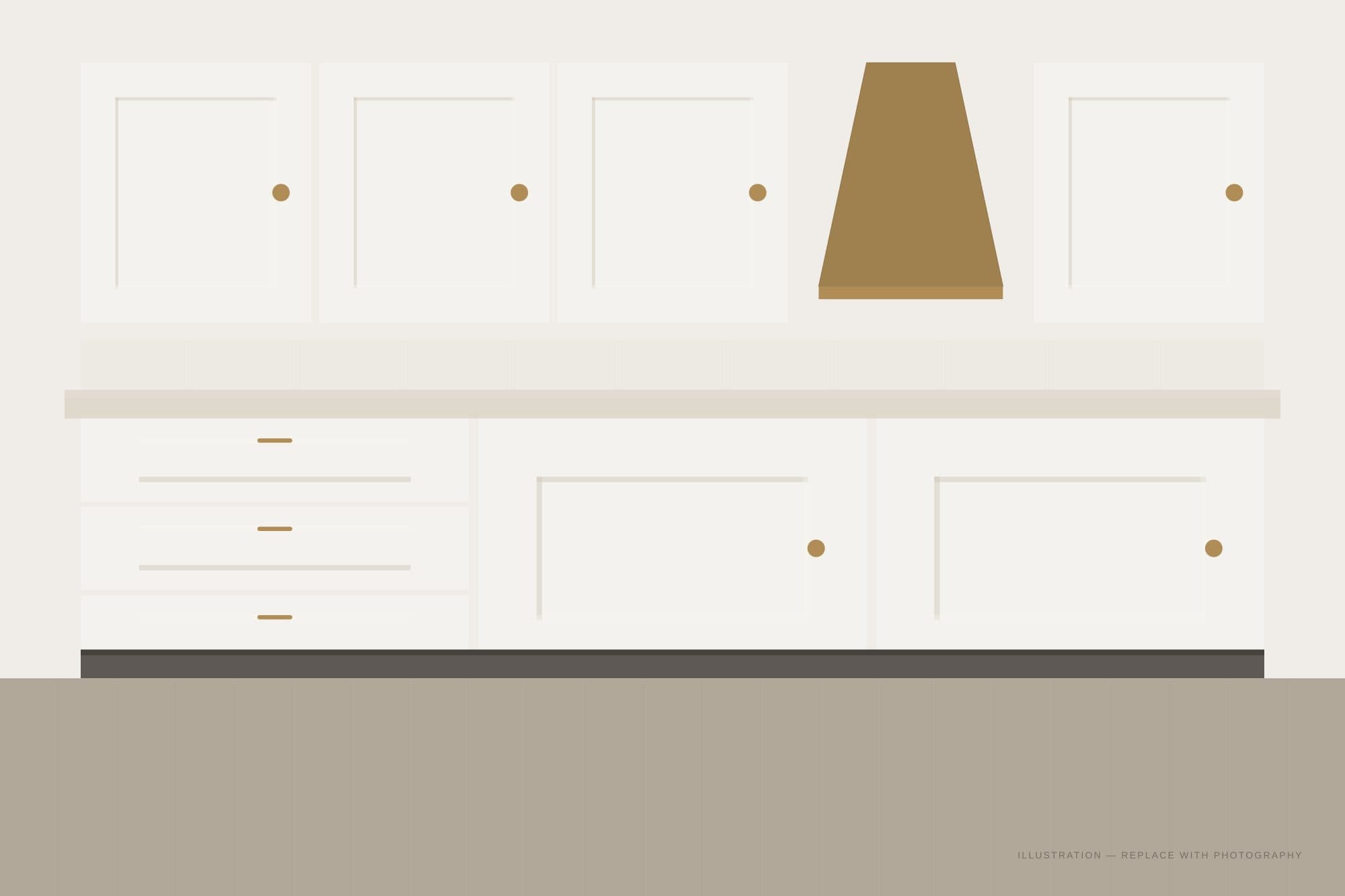 White Shaker cabinetry installed in a finished kitchen