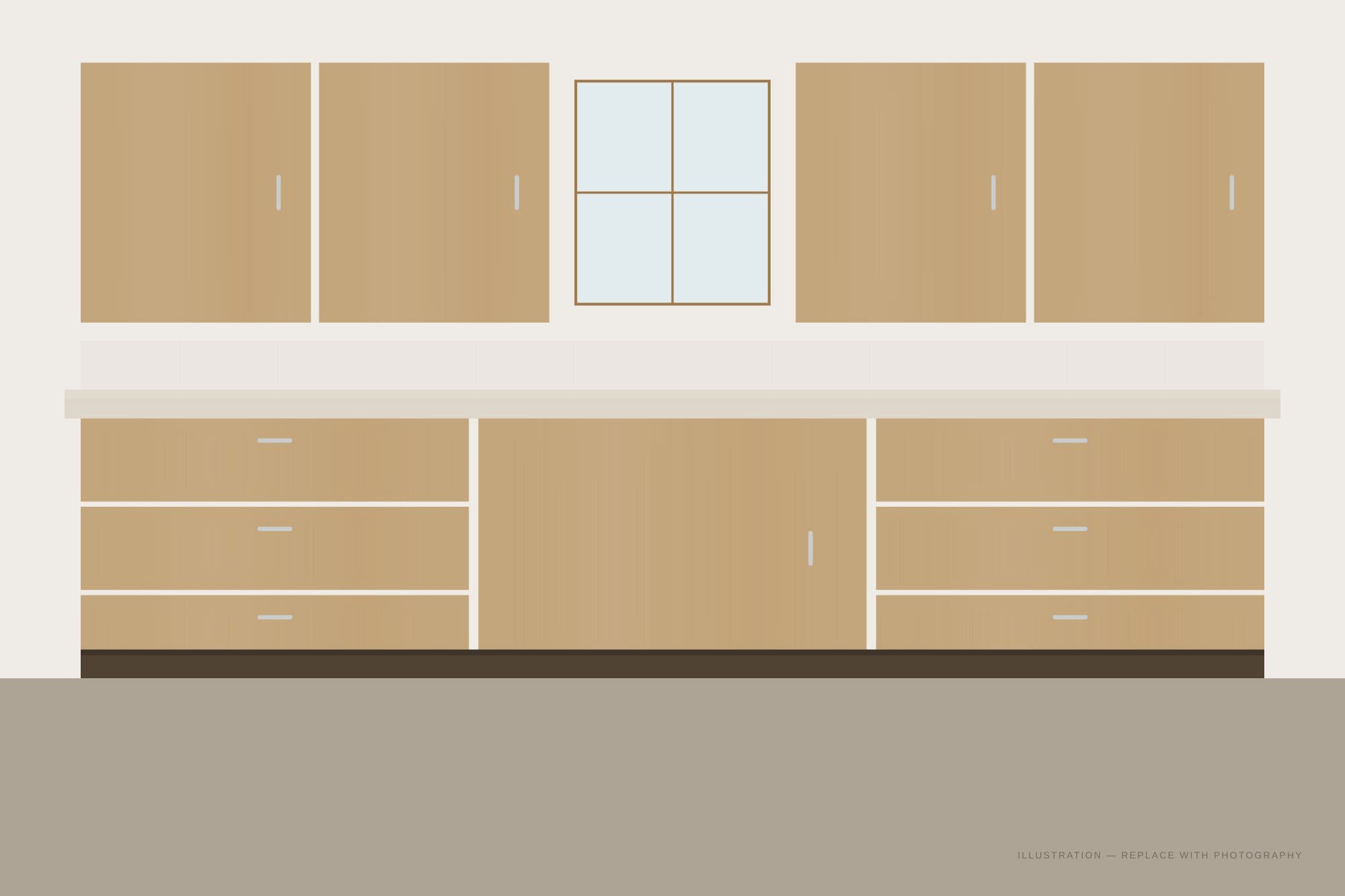 Rift Oak cabinetry installed in a finished kitchen